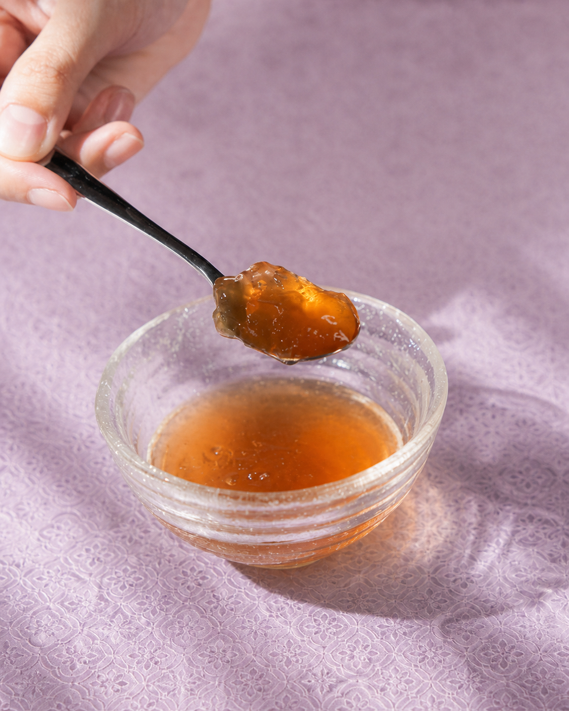 Chicken essence with a chilled gel-like texture